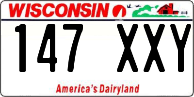 WI license plate 147XXY