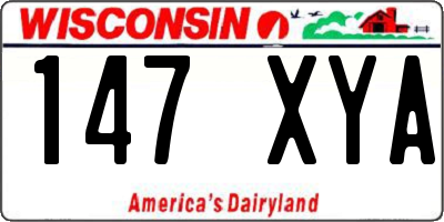WI license plate 147XYA