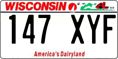 WI license plate 147XYF