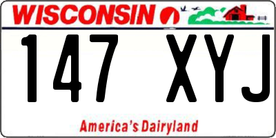 WI license plate 147XYJ