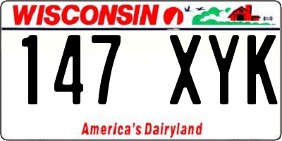 WI license plate 147XYK