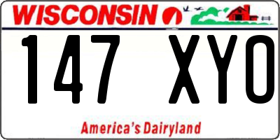 WI license plate 147XYO