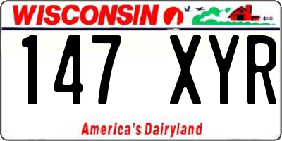 WI license plate 147XYR