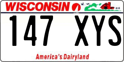 WI license plate 147XYS