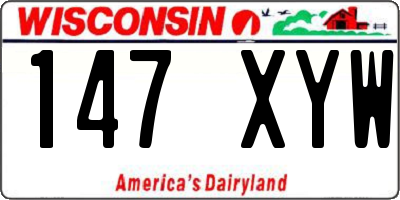 WI license plate 147XYW