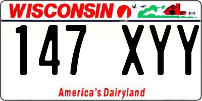 WI license plate 147XYY