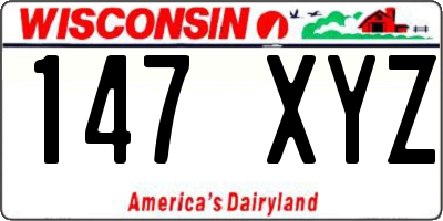 WI license plate 147XYZ
