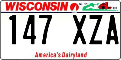 WI license plate 147XZA