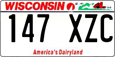 WI license plate 147XZC