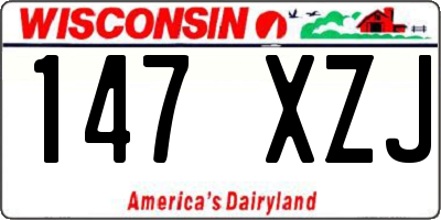 WI license plate 147XZJ