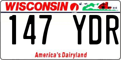 WI license plate 147YDR