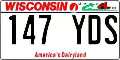 WI license plate 147YDS