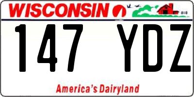 WI license plate 147YDZ