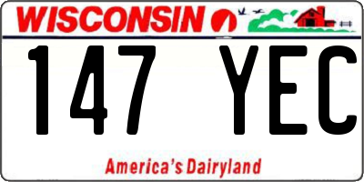 WI license plate 147YEC