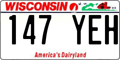 WI license plate 147YEH
