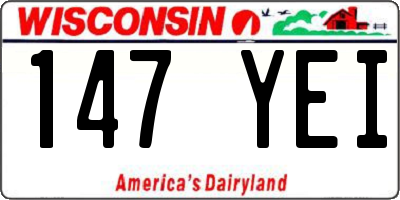 WI license plate 147YEI