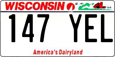 WI license plate 147YEL