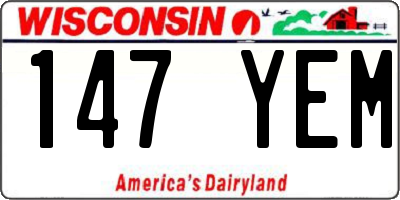 WI license plate 147YEM