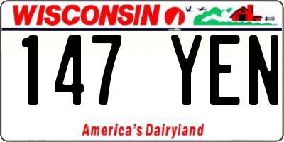 WI license plate 147YEN