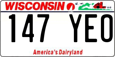 WI license plate 147YEO