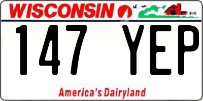 WI license plate 147YEP