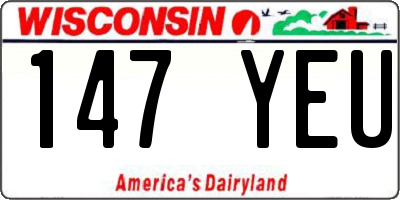 WI license plate 147YEU
