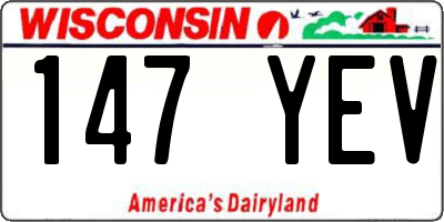 WI license plate 147YEV