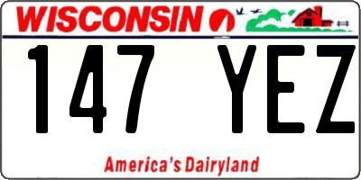 WI license plate 147YEZ