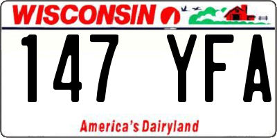 WI license plate 147YFA