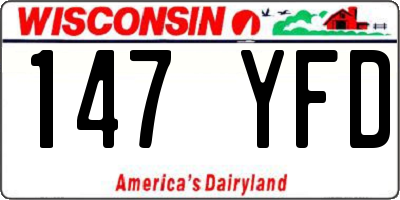 WI license plate 147YFD