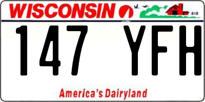 WI license plate 147YFH