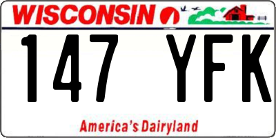 WI license plate 147YFK