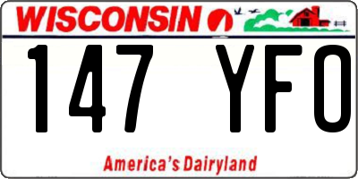 WI license plate 147YFO