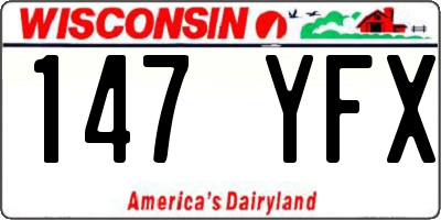 WI license plate 147YFX