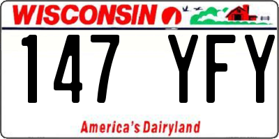 WI license plate 147YFY