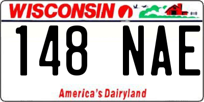 WI license plate 148NAE