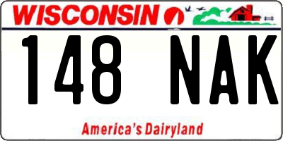 WI license plate 148NAK