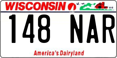 WI license plate 148NAR