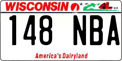 WI license plate 148NBA