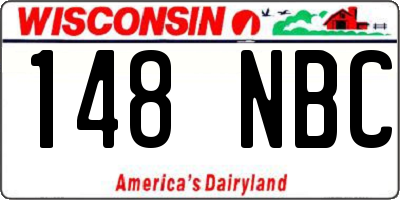 WI license plate 148NBC