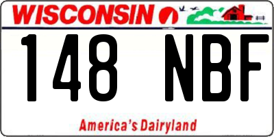 WI license plate 148NBF