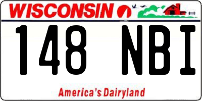 WI license plate 148NBI