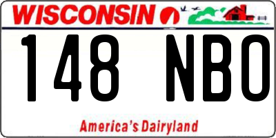 WI license plate 148NBO