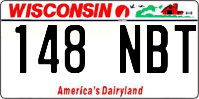 WI license plate 148NBT