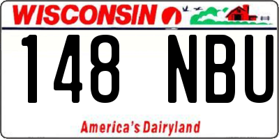 WI license plate 148NBU