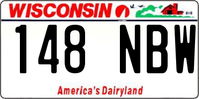 WI license plate 148NBW