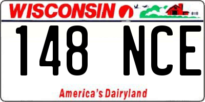 WI license plate 148NCE