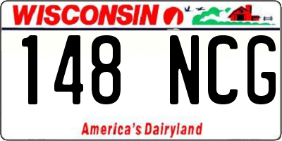 WI license plate 148NCG