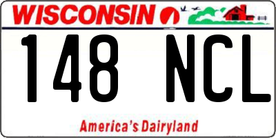 WI license plate 148NCL