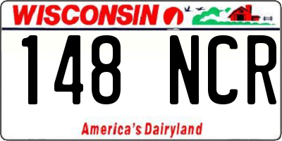 WI license plate 148NCR